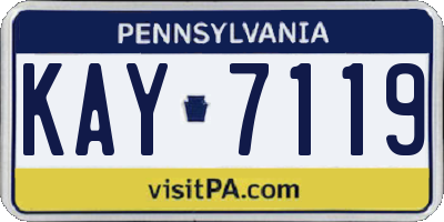 PA license plate KAY7119