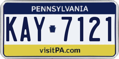 PA license plate KAY7121