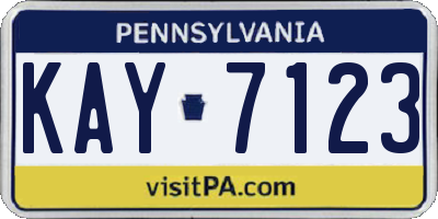 PA license plate KAY7123