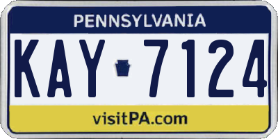 PA license plate KAY7124