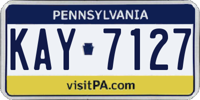 PA license plate KAY7127