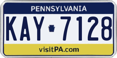 PA license plate KAY7128