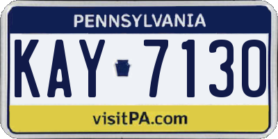 PA license plate KAY7130