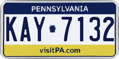 PA license plate KAY7132