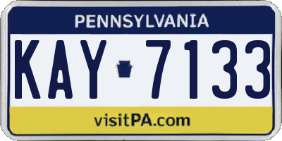 PA license plate KAY7133
