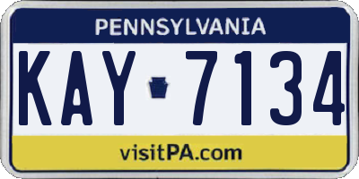 PA license plate KAY7134