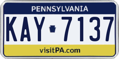 PA license plate KAY7137