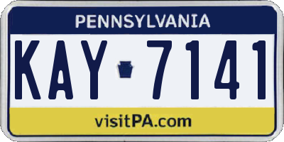 PA license plate KAY7141