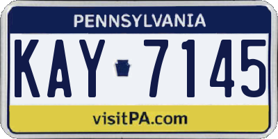 PA license plate KAY7145