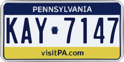 PA license plate KAY7147