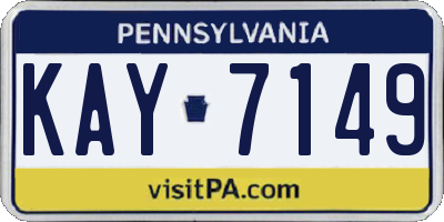 PA license plate KAY7149