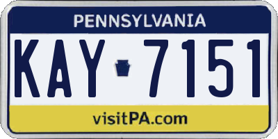 PA license plate KAY7151