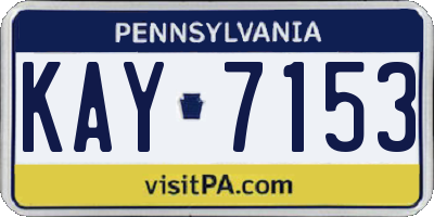 PA license plate KAY7153
