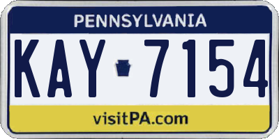 PA license plate KAY7154