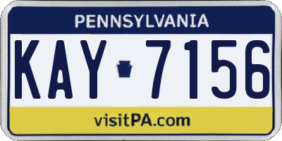 PA license plate KAY7156