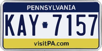 PA license plate KAY7157