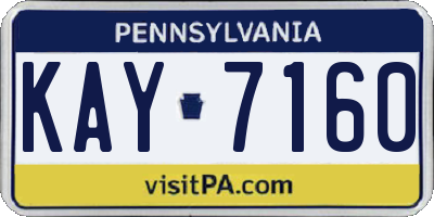 PA license plate KAY7160