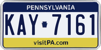 PA license plate KAY7161