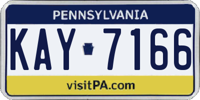 PA license plate KAY7166