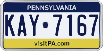 PA license plate KAY7167