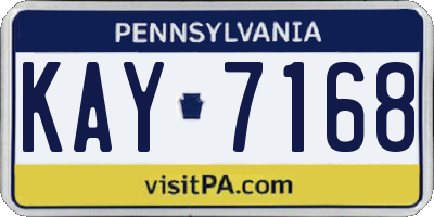 PA license plate KAY7168
