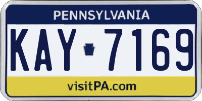 PA license plate KAY7169