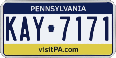PA license plate KAY7171