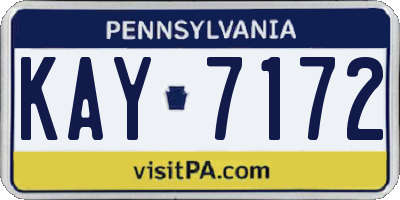PA license plate KAY7172