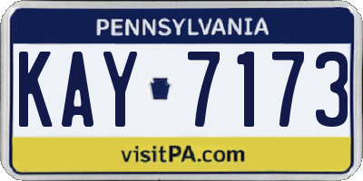 PA license plate KAY7173