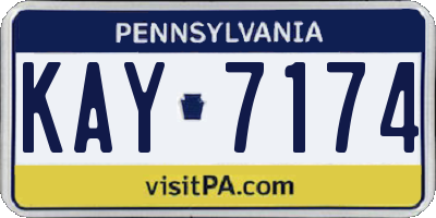 PA license plate KAY7174