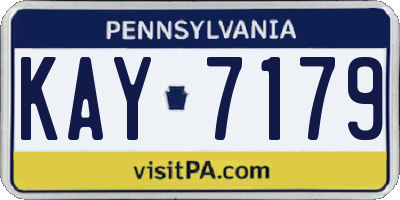 PA license plate KAY7179