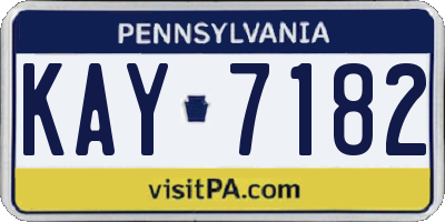 PA license plate KAY7182