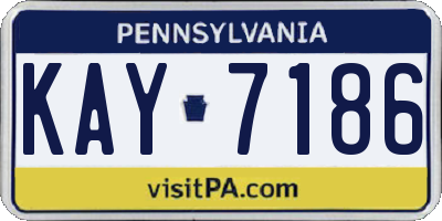 PA license plate KAY7186