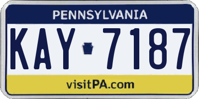 PA license plate KAY7187