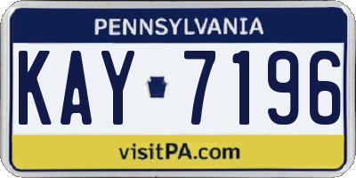 PA license plate KAY7196