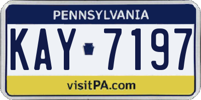 PA license plate KAY7197