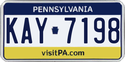 PA license plate KAY7198