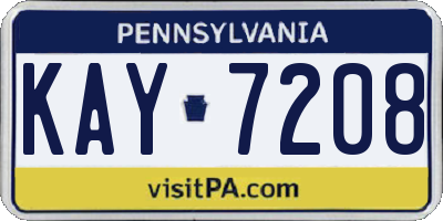 PA license plate KAY7208