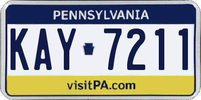 PA license plate KAY7211