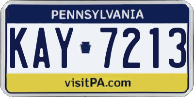 PA license plate KAY7213