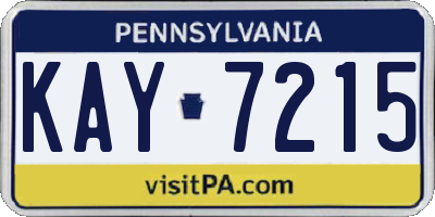 PA license plate KAY7215