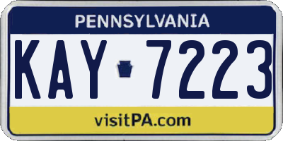 PA license plate KAY7223