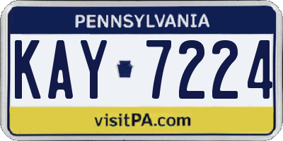 PA license plate KAY7224
