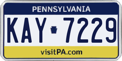 PA license plate KAY7229