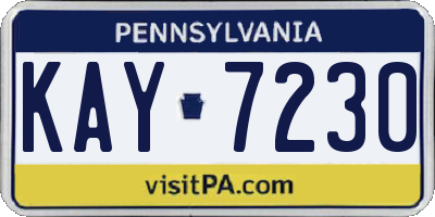 PA license plate KAY7230