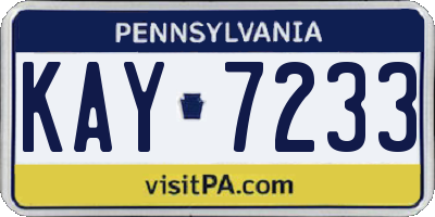 PA license plate KAY7233