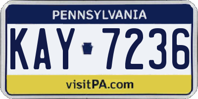 PA license plate KAY7236