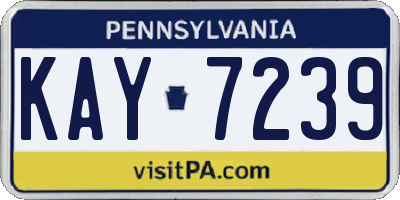 PA license plate KAY7239