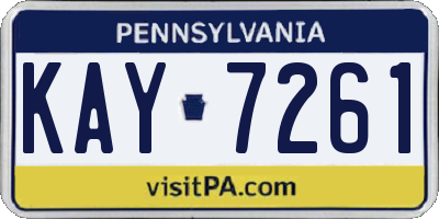 PA license plate KAY7261