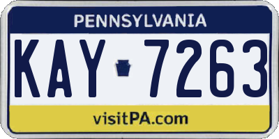 PA license plate KAY7263